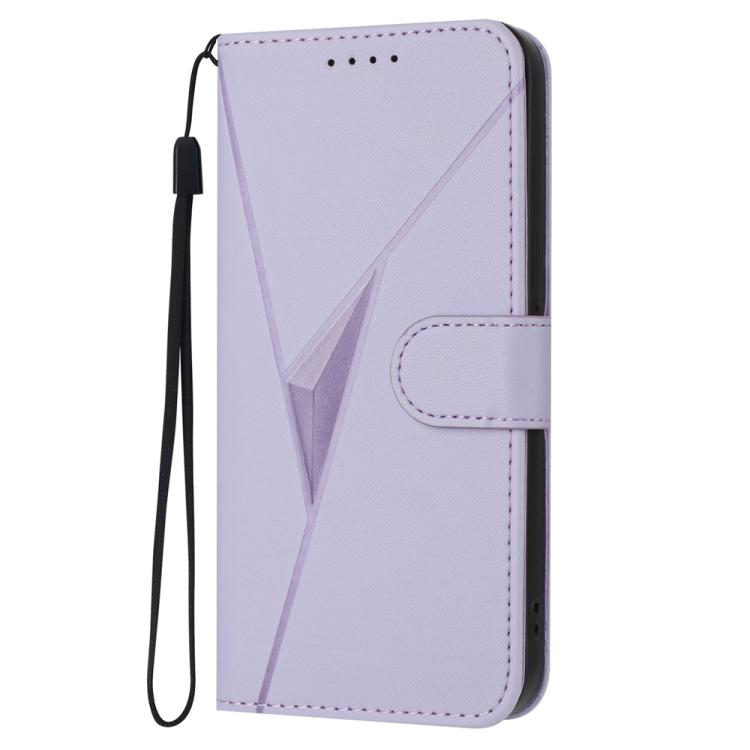 For iPhone 17 Triangle Pattern Buckle Clasp Leather Phone Case(Light Purple) - iPhone 17 Cases by buy2fix | Online Shopping UK | buy2fix