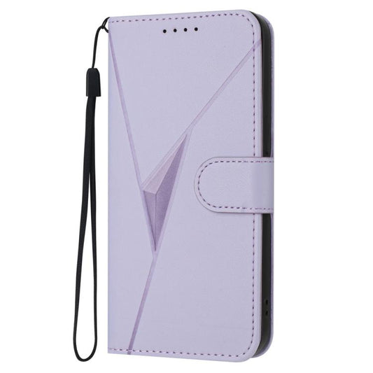 For iPhone 17 Triangle Pattern Buckle Clasp Leather Phone Case(Light Purple) - iPhone 17 Cases by buy2fix | Online Shopping UK | buy2fix