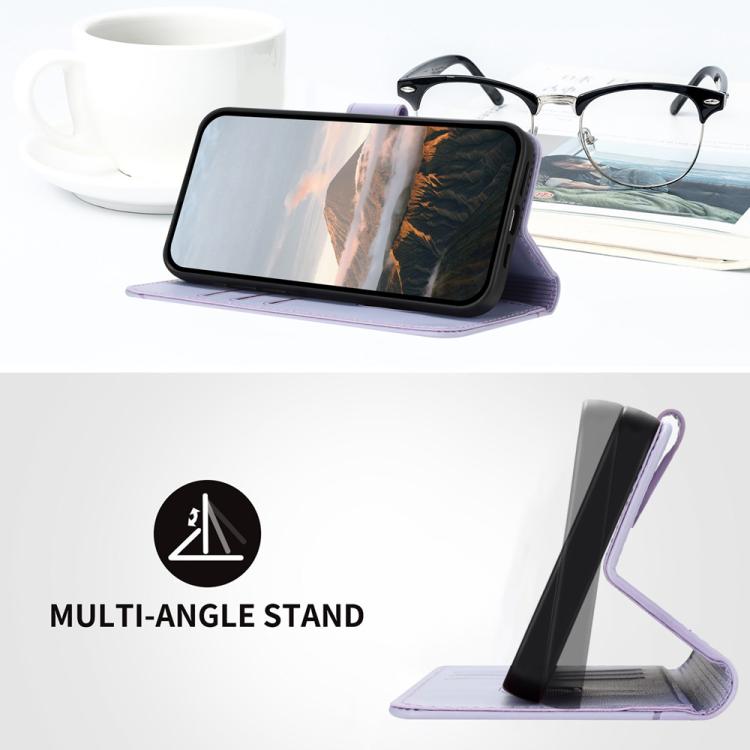 For iPhone 17 Triangle Pattern Buckle Clasp Leather Phone Case(Light Purple) - iPhone 17 Cases by buy2fix | Online Shopping UK | buy2fix