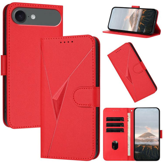 For iPhone Air Triangle Pattern Buckle Clasp Leather Phone Case(Red) - iPhone Air Cases by buy2fix | Online Shopping UK | buy2fix