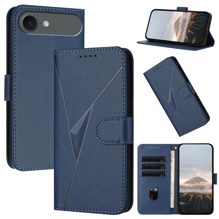 For iPhone Air Triangle Pattern Buckle Clasp Leather Phone Case(Royal Blue) - iPhone Air Cases by buy2fix | Online Shopping UK | buy2fix