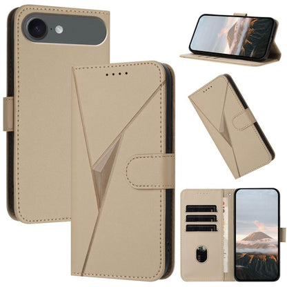 For iPhone Air Triangle Pattern Buckle Clasp Leather Phone Case(Gold) - iPhone Air Cases by buy2fix | Online Shopping UK | buy2fix