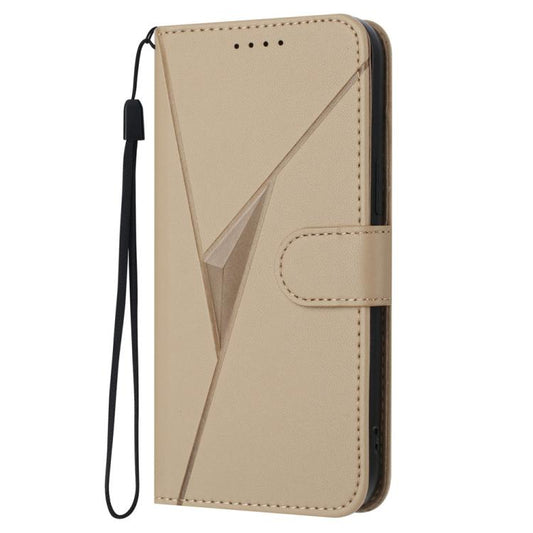 For iPhone Air Triangle Pattern Buckle Clasp Leather Phone Case(Gold) - iPhone Air Cases by buy2fix | Online Shopping UK | buy2fix
