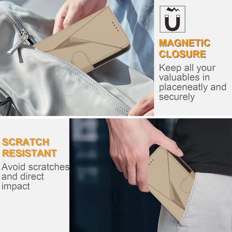 For iPhone Air Triangle Pattern Buckle Clasp Leather Phone Case(Gold) - iPhone Air Cases by buy2fix | Online Shopping UK | buy2fix