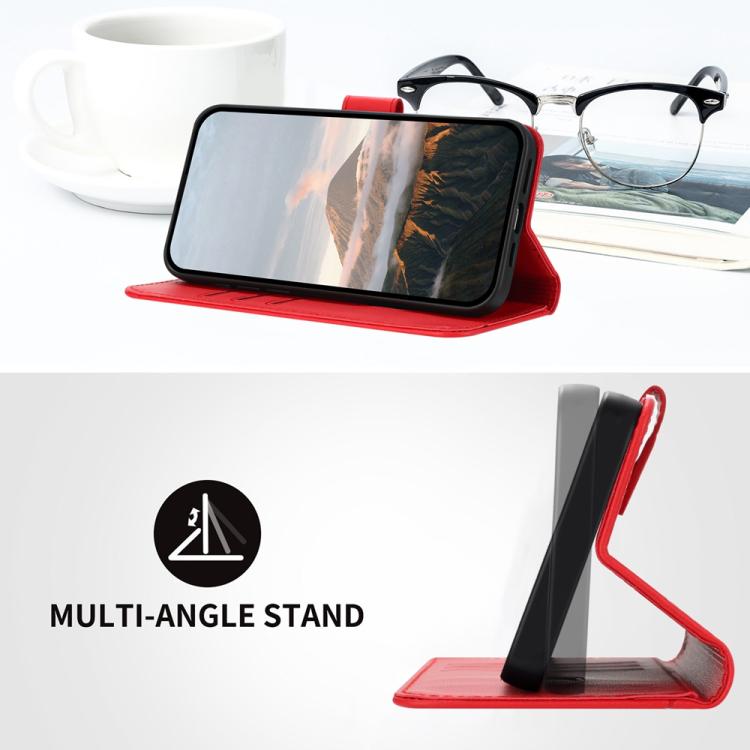 For iPhone 17 Pro Max Triangle Pattern Buckle Clasp Leather Phone Case(Red) - iPhone 17 Pro Max Cases by buy2fix | Online Shopping UK | buy2fix