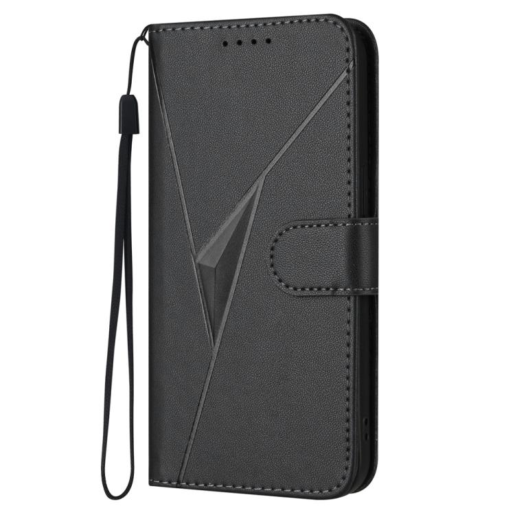 For iPhone 17 Pro Max Triangle Pattern Buckle Clasp Leather Phone Case(Black) - iPhone 17 Pro Max Cases by buy2fix | Online Shopping UK | buy2fix