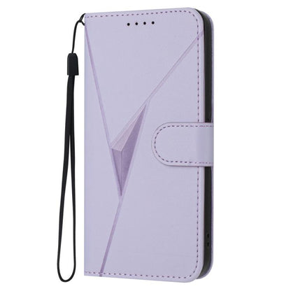 For iPhone 17 Pro Max Triangle Pattern Buckle Clasp Leather Phone Case(Light Purple) - iPhone 17 Pro Max Cases by buy2fix | Online Shopping UK | buy2fix