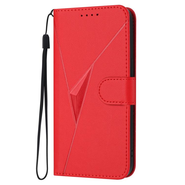 For iPhone 17 Pro Triangle Pattern Buckle Clasp Leather Phone Case(Red) - iPhone 17 Pro Cases by buy2fix | Online Shopping UK | buy2fix