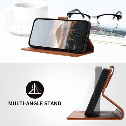 For iPhone 17 Pro Triangle Pattern Buckle Clasp Leather Phone Case(Brown) - iPhone 17 Pro Cases by buy2fix | Online Shopping UK | buy2fix