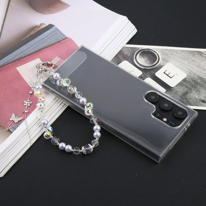 Alloy Butterfly Beaded Bracelet Anti-Lost Phone Short Lanyard(Purple) - Lanyards & Wrist Straps by buy2fix | Online Shopping UK | buy2fix