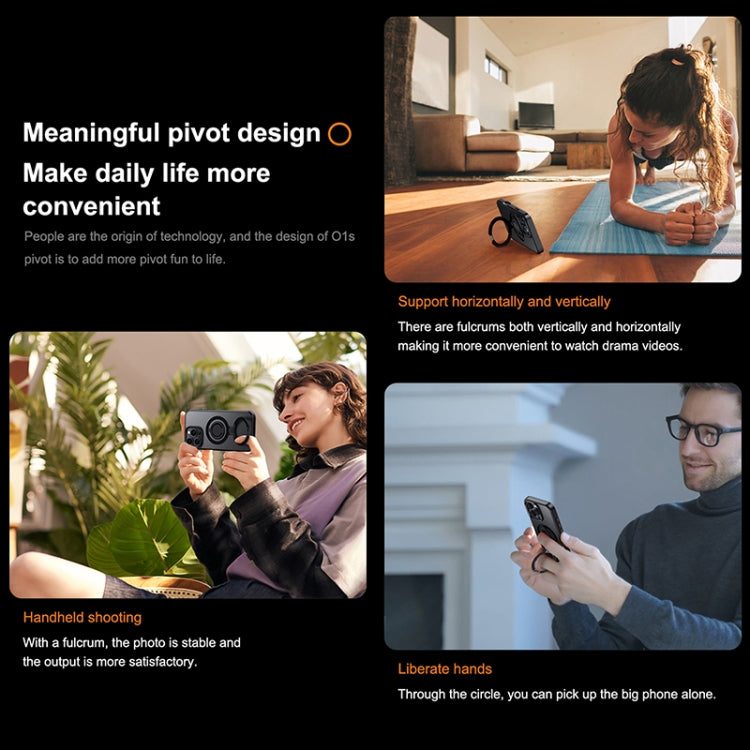 For iPhone 16 Plus Frosted MagSafe Magnetic Rotating Ring Holder Phone Case(Black) - iPhone 16 Plus Cases by buy2fix | Online Shopping UK | buy2fix