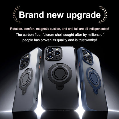 For iPhone 13 Pro Frosted MagSafe Magnetic Rotating Ring Holder Phone Case(Black) - iPhone 13 Cases by buy2fix | Online Shopping UK | buy2fix