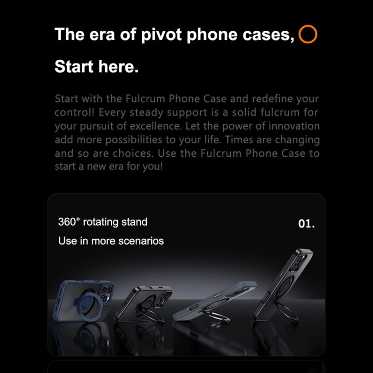 For iPhone 13 Pro Max Frosted MagSafe Magnetic Rotating Ring Holder Phone Case(Black) - iPhone 13 Pro Max Cases by buy2fix | Online Shopping UK | buy2fix