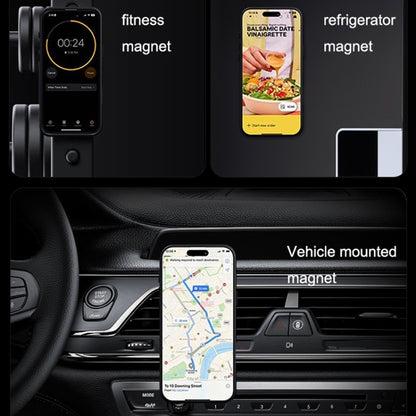 For iPhone 14 Pro Max Frosted MagSafe Magnetic Rotating Ring Holder Phone Case(Black) - iPhone 14 Pro Max Cases by buy2fix | Online Shopping UK | buy2fix