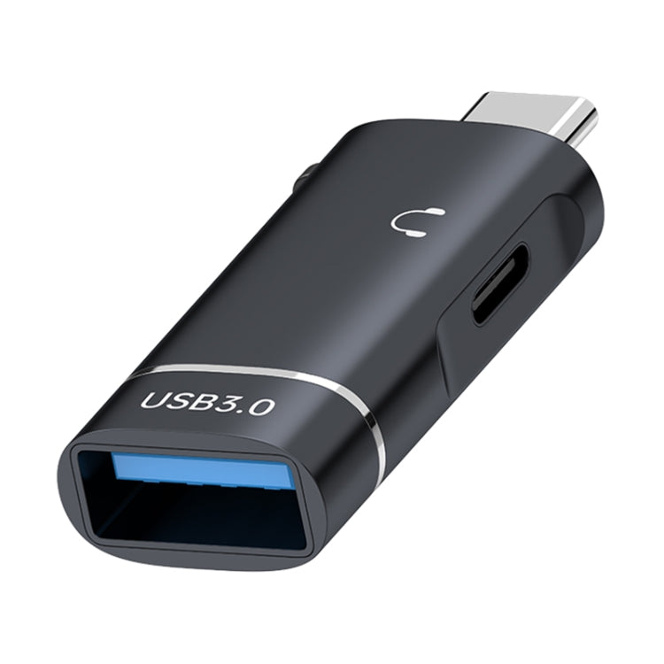 2 in 1 Type-C to USB and Type-C Earphone Adapter(Black) by buy2fix