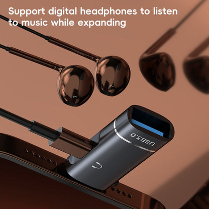 2 in 1 Type-C to USB and Type-C Earphone Adapter(Black) by buy2fix