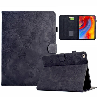 For iPad 9.7 2018 / 2017 Flowers and Bird Embossed Smart Leather Tablet Case(Black) - iPad 9.7 (2018) & (2017) Cases by buy2fix | Online Shopping UK | buy2fix