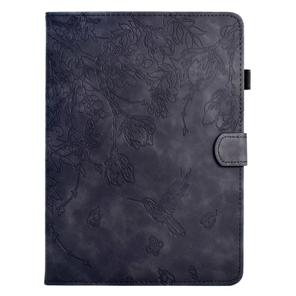 For iPad 9.7 2018 / 2017 Flowers and Bird Embossed Smart Leather Tablet Case(Black) - iPad 9.7 (2018) & (2017) Cases by buy2fix | Online Shopping UK | buy2fix