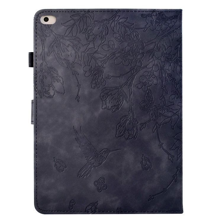 For iPad 9.7 2018 / 2017 Flowers and Bird Embossed Smart Leather Tablet Case(Black) - iPad 9.7 (2018) & (2017) Cases by buy2fix | Online Shopping UK | buy2fix