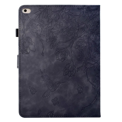 For iPad 9.7 2018 / 2017 Flowers and Bird Embossed Smart Leather Tablet Case(Black) - iPad 9.7 (2018) & (2017) Cases by buy2fix | Online Shopping UK | buy2fix