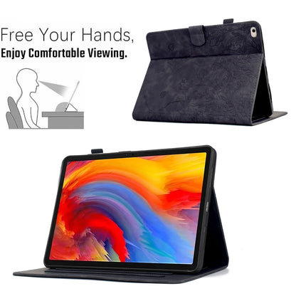 For iPad 9.7 2018 / 2017 Flowers and Bird Embossed Smart Leather Tablet Case(Black) - iPad 9.7 (2018) & (2017) Cases by buy2fix | Online Shopping UK | buy2fix