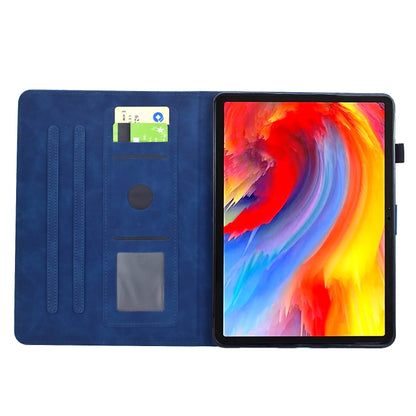 For iPad Pro 11 2024 Flowers and Bird Embossed Smart Leather Tablet Case(Dark Blue) - iPad Pro 11 2024 Cases by buy2fix | Online Shopping UK | buy2fix
