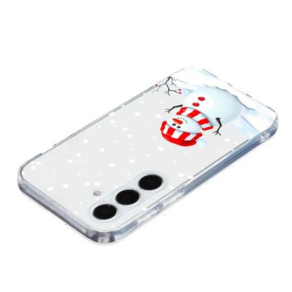 For Samsung Galaxy S25+ 5G Christmas Painted Pattern TPU Transparent Phone Case(Snowman) by buy2fix