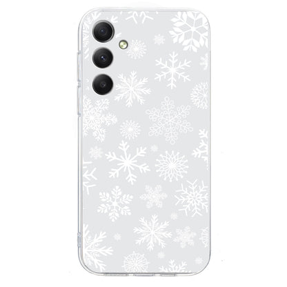For Samsung Galaxy S25+ 5G Christmas Painted Pattern TPU Transparent Phone Case(Snowflakes) by buy2fix
