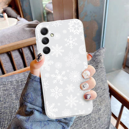 For Samsung Galaxy S25+ 5G Christmas Painted Pattern TPU Transparent Phone Case(Snowflakes) by buy2fix
