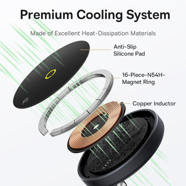 Baseus MagPro Series II 7 in 1 HUB Docking Station Magnetic Wireless Charger 15W(Black) - USB HUB by Baseus | Online Shopping UK | buy2fix