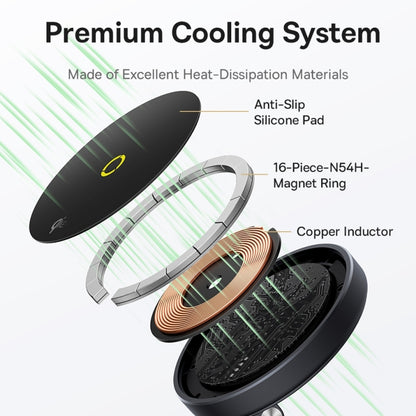 Baseus MagPro Series II 7 in 1 HUB Docking Station Magnetic Wireless Charger 15W(Black) - USB HUB by Baseus | Online Shopping UK | buy2fix