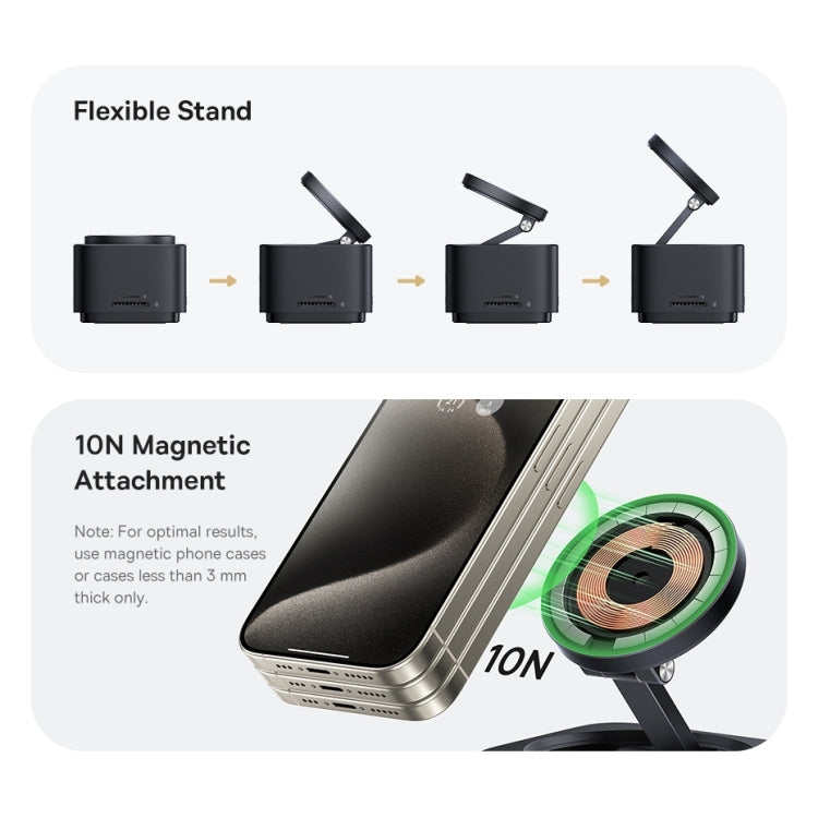 Baseus MagPro Series II 7 in 1 HUB Docking Station Magnetic Wireless Charger 15W(Black) - USB HUB by Baseus | Online Shopping UK | buy2fix