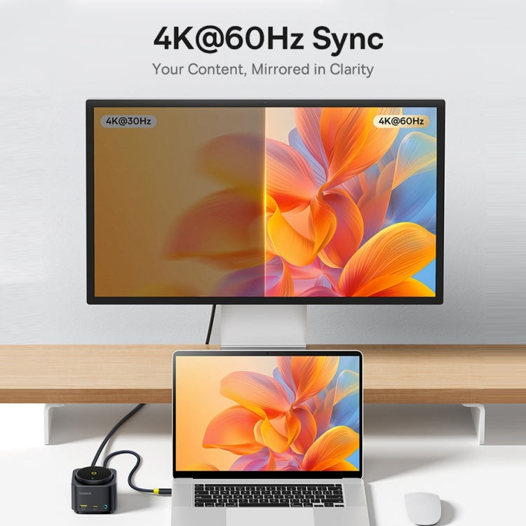 Baseus MagPro Series II 7 in 1 HUB Docking Station Magnetic Wireless Charger 15W(Black) - USB HUB by Baseus | Online Shopping UK | buy2fix