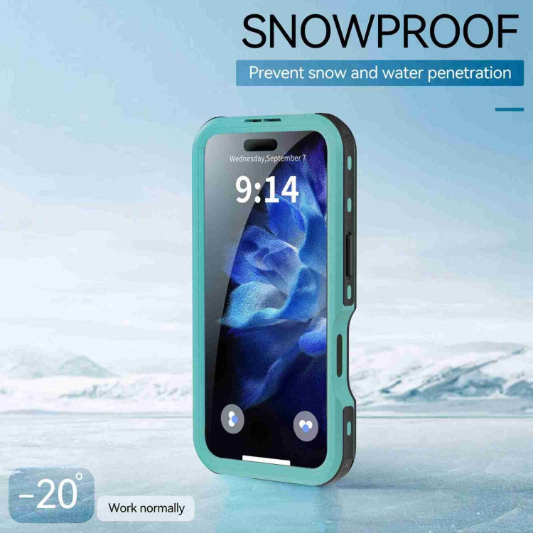 For iPhone 16 Pro Max RedPepper IP68 Waterproof Triple-proof MagSafe Phone Case(Black Blue) - iPhone 16 Pro Max Cases by RedPepper | Online Shopping UK | buy2fix