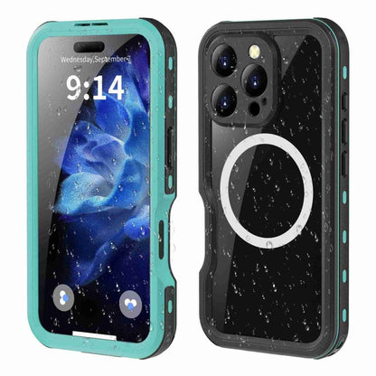 For iPhone 16 Pro RedPepper IP68 Waterproof Triple-proof MagSafe Phone Case(Black Blue) - iPhone 16 Pro Cases by RedPepper | Online Shopping UK | buy2fix