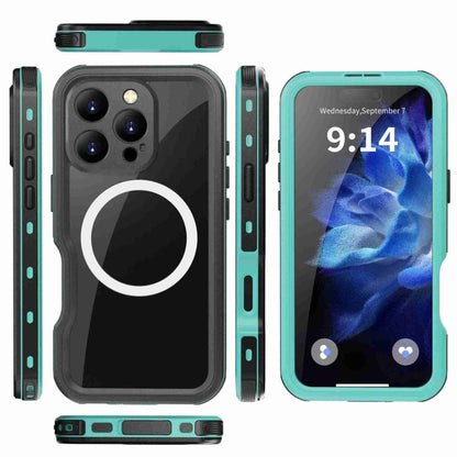 For iPhone 16 Pro RedPepper IP68 Waterproof Triple-proof MagSafe Phone Case(Black Blue) - iPhone 16 Pro Cases by RedPepper | Online Shopping UK | buy2fix