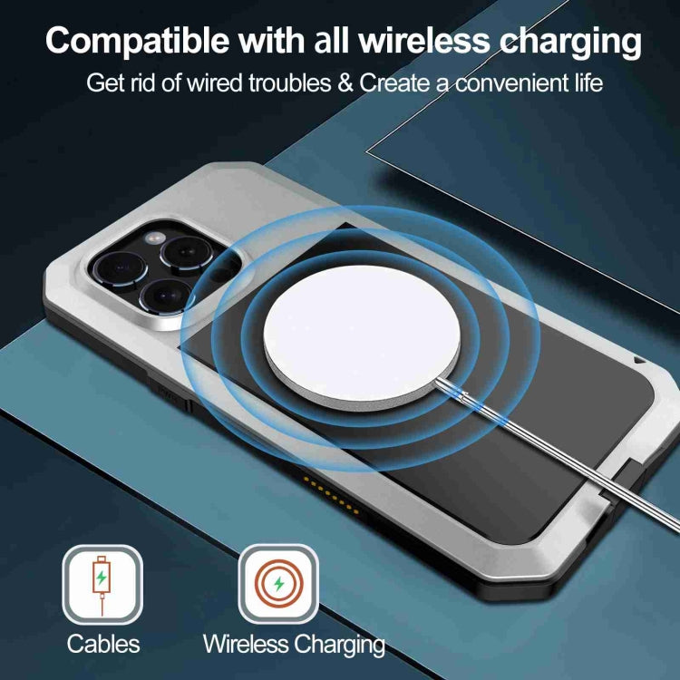 For iPhone 16 Pro Max RedPepper Triple-proof Metal Phone Case(Silver) by RedPepper