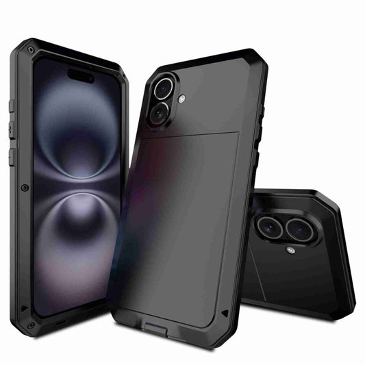 For iPhone 16 Plus RedPepper Triple-proof Metal Phone Case(Black) by RedPepper