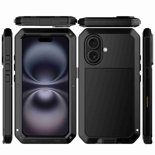 For iPhone 16 RedPepper Triple-proof Metal Phone Case(Black) by RedPepper