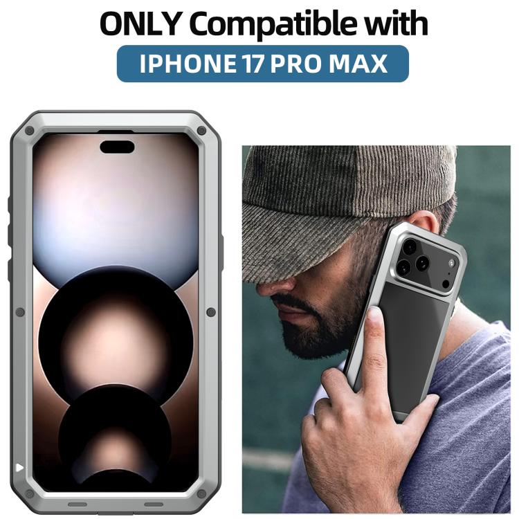 For iPhone 17 Pro Max RedPepper Triple-proof Metal Phone Case(Silver) - iPhone 17 Pro Max Cases by RedPepper | Online Shopping UK | buy2fix