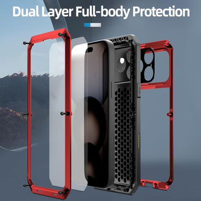 For iPhone 17 Pro RedPepper Triple-proof Metal Phone Case(Red) - iPhone 17 Pro Cases by RedPepper | Online Shopping UK | buy2fix