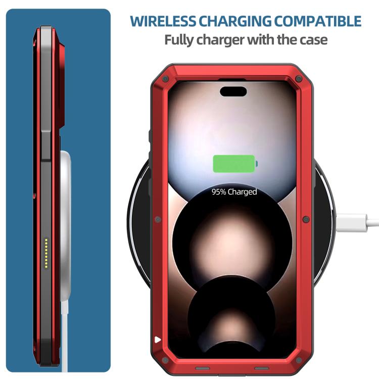 For iPhone 17 Pro RedPepper Triple-proof Metal Phone Case(Red) - iPhone 17 Pro Cases by RedPepper | Online Shopping UK | buy2fix