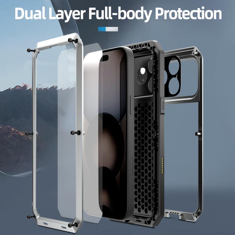 For iPhone 17 Pro RedPepper Triple-proof Metal Phone Case(Silver) - iPhone 17 Pro Cases by RedPepper | Online Shopping UK | buy2fix