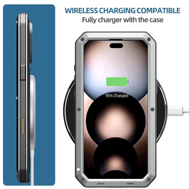 For iPhone 17 Pro RedPepper Triple-proof Metal Phone Case(Silver) - iPhone 17 Pro Cases by RedPepper | Online Shopping UK | buy2fix