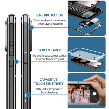 For iPhone 17 Pro RedPepper Triple-proof Metal Phone Case(Silver) - iPhone 17 Pro Cases by RedPepper | Online Shopping UK | buy2fix