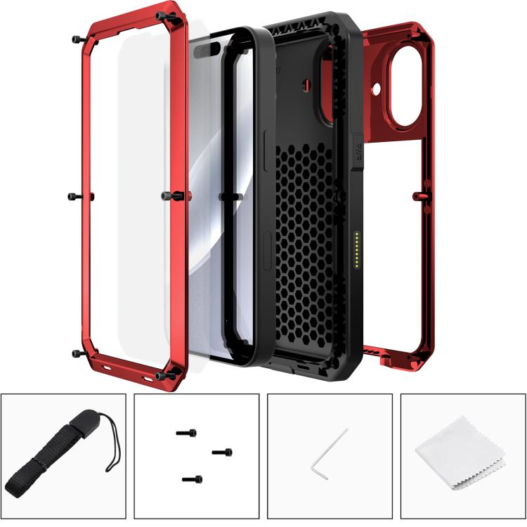 For iPhone 17 RedPepper Triple-proof Metal Phone Case(Red) - iPhone 17 Cases by RedPepper | Online Shopping UK | buy2fix
