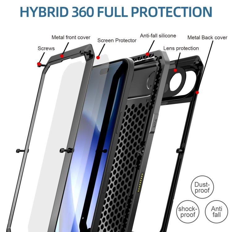 For iPhone 17 Air RedPepper Triple-proof Metal Phone Case(Black) - iPhone 17 Air Cases by RedPepper | Online Shopping UK | buy2fix