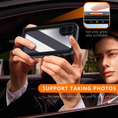 For iPhone 16 RedPepper Transparent Dot IP68 Waterproof Triple-proof Phone Case(Black Dark Grey) by RedPepper