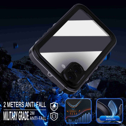 For iPhone 16 RedPepper Transparent Dot IP68 Waterproof Triple-proof Phone Case(Black Dark Grey) by RedPepper