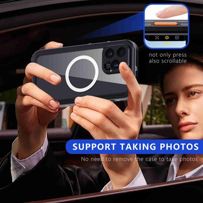 For iPhone 16 Pro Max RedPepper Transparent Dot IP68 Waterproof Triple-proof MagSafe Phone Case(Black Dark Grey) by RedPepper